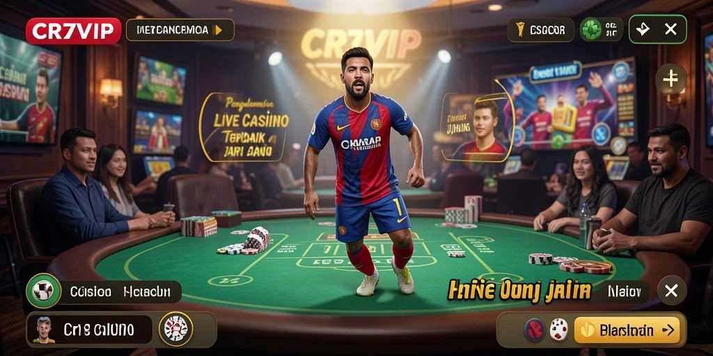 Tampilan gameplay Live Casino yang mendebarkan di CR7VIP.