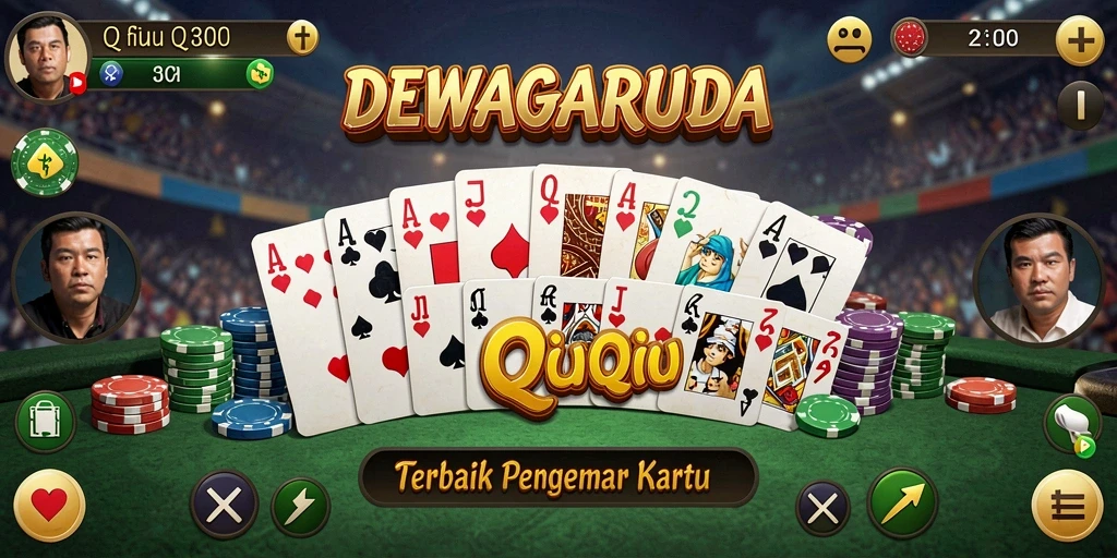 Screenshot utama DEWAGARUDA menampilkan gameplay seru QiuQiu.