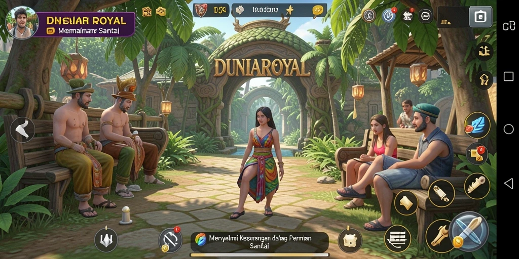 Screenshot utama DUNIAROYAL menampilkan momen seru gameplay santai.
