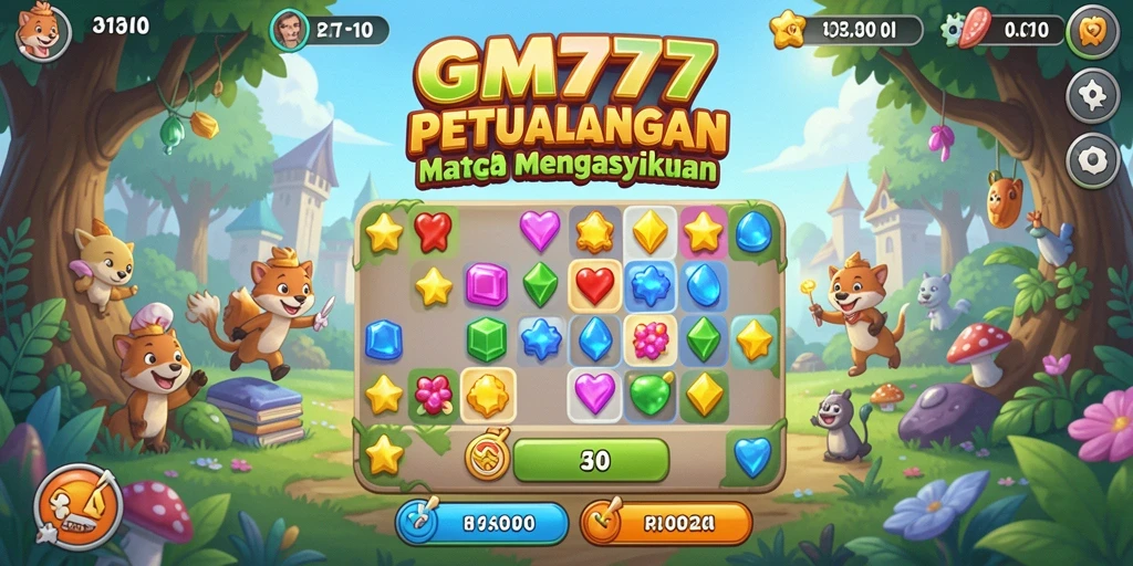 Menampilkan gameplay seru dari GM777 dalam kategori Match-3.