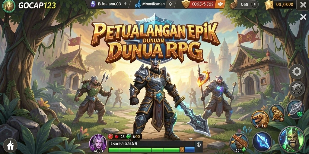 Tampilan gameplay RPG yang menakjubkan dalam GOCAP123.