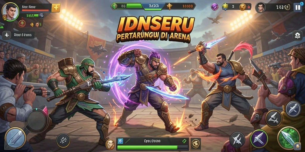 Screenshot gameplay seru dari IDNSERU, menunjukkan aksi pertarungan yang mendebarkan.