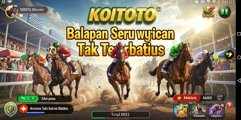 Tampilan gameplay KOITOTO dengan aksi balapan mendebarkan.