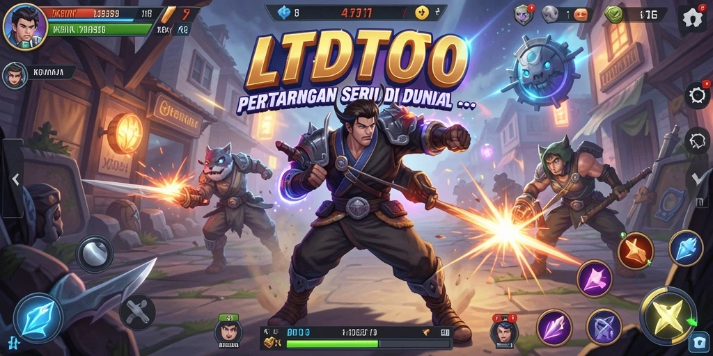 Screenshot dari gameplay LTDTOTO yang menampilkan pertarungan mendebarkan.