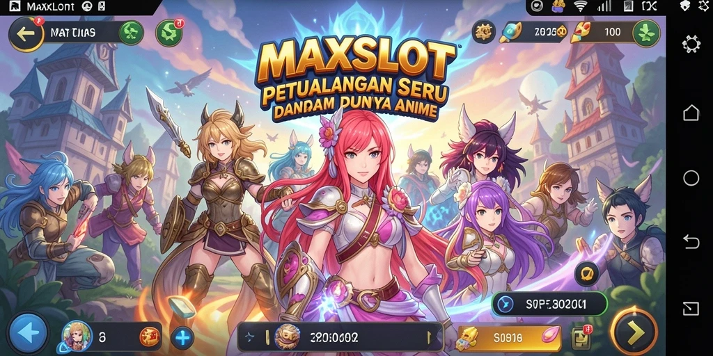 Screenshot gameplay <strong>MAXSLOT</strong> yang menunjukkan karakter anime dalam aksi.