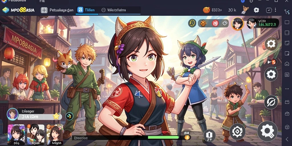 Screenshot MPO88ASIA menampilkan pertarungan seru dengan karakter anime.