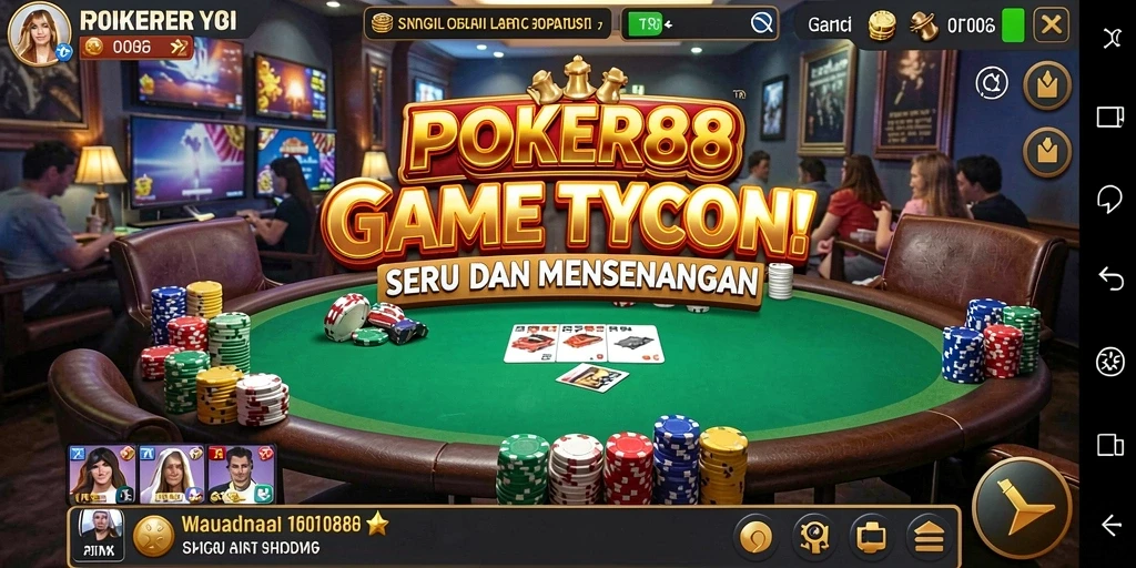 Screenshot menampilkan gameplay POKER88 yang dinamis dan menarik.
