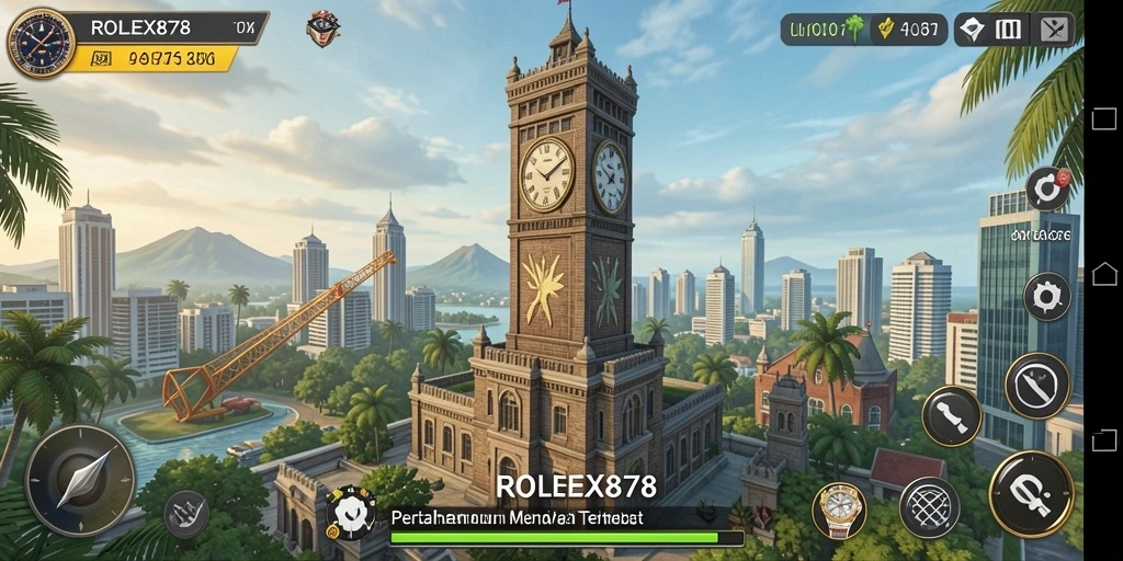 Tampilan gameplay strategis dari game Tower Defense ROLEX878 yang mendebarkan.