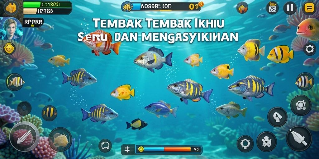 Tampilan gameplay yang menegangkan saat menembak ikan di RPRR.