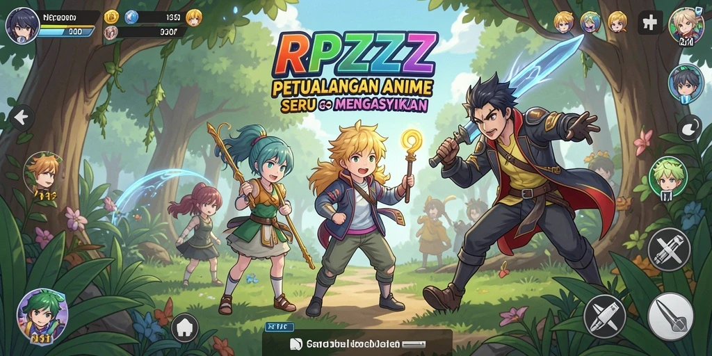 Tampilan menarik dari permainan Anime RPZZZ dengan karakter ikonik.