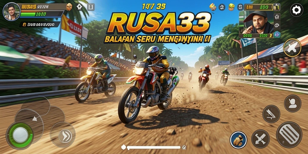 Tampilan hebat dari gameplay RUSA33 yang penuh aksi balapan.