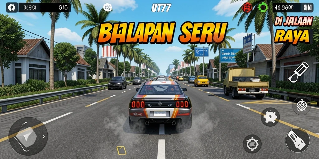 Tampilan menegangkan dari balapan di UT77 dengan trek yang menantang.