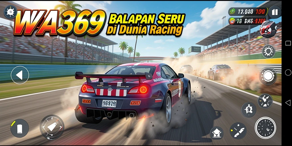 Tampilan menarik dari permainan balapan WA369 yang menampilkan kecepatan tinggi.